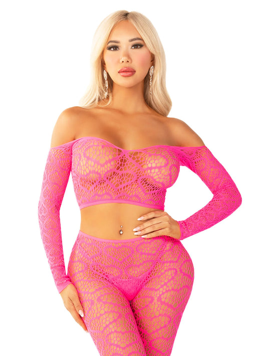 89337 Wild Hearts Crop Top and Footless Tights