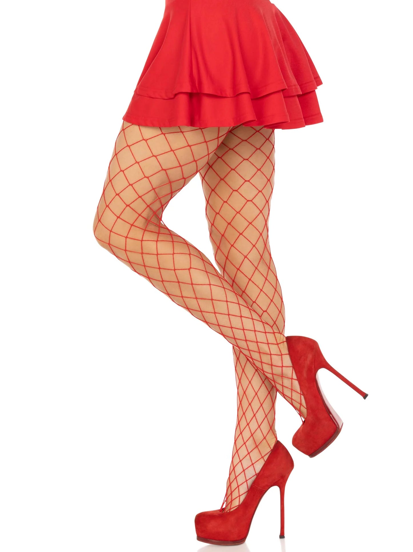9005 Xena Spandex Diamond Tights Red