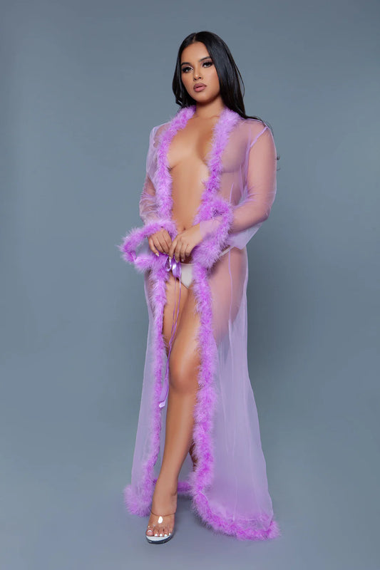 BW1650 Marabou Robe Lavender