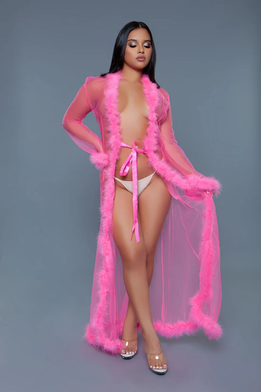 BW1650 Marabou Robe Pink