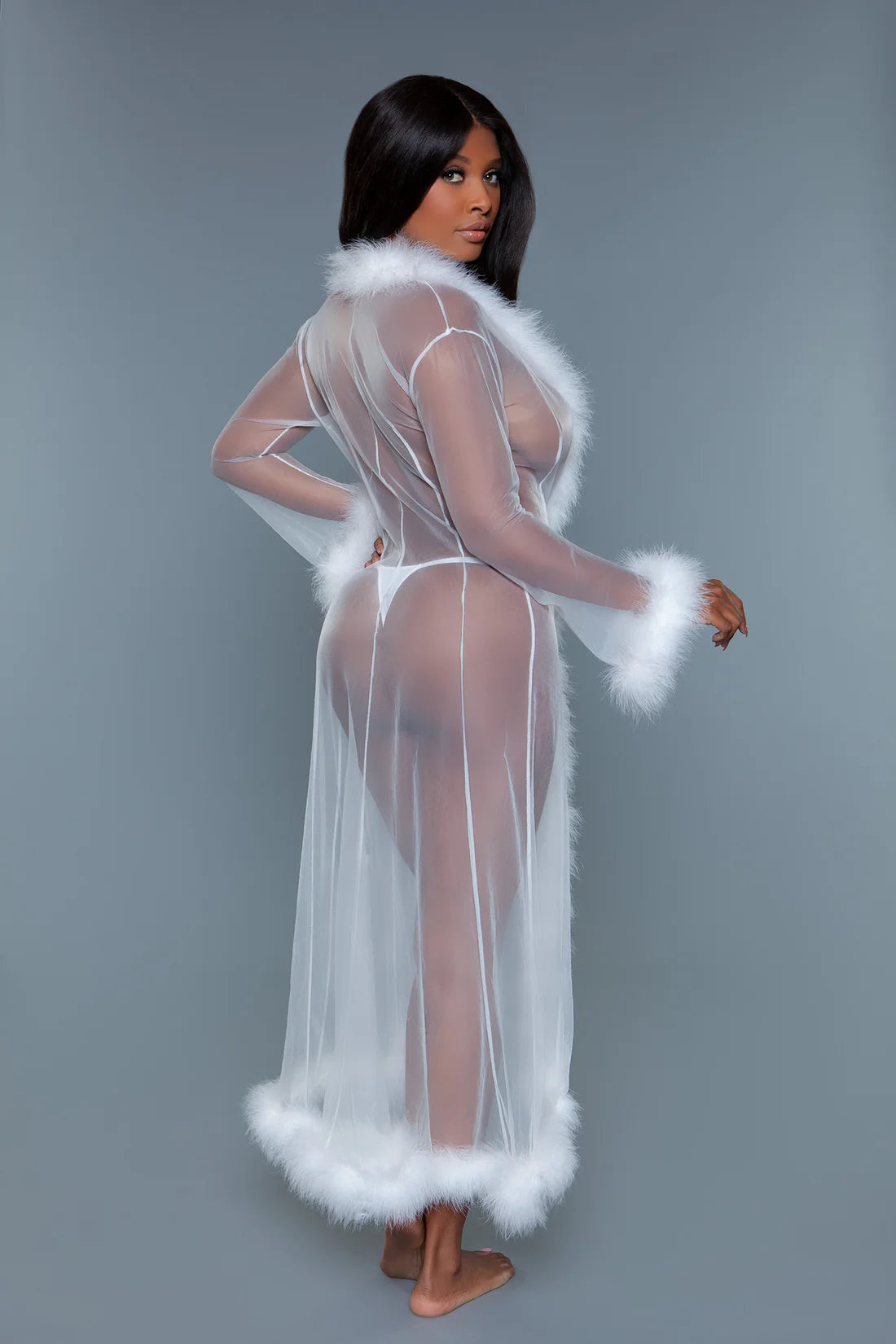 BW1650 Marabou Robe White