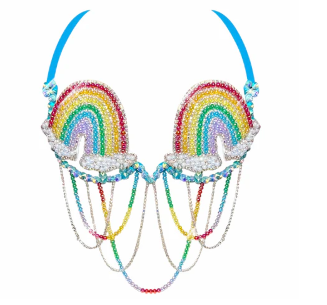 09 Rainbow Happy Meal Rhinestone Carnival Bra