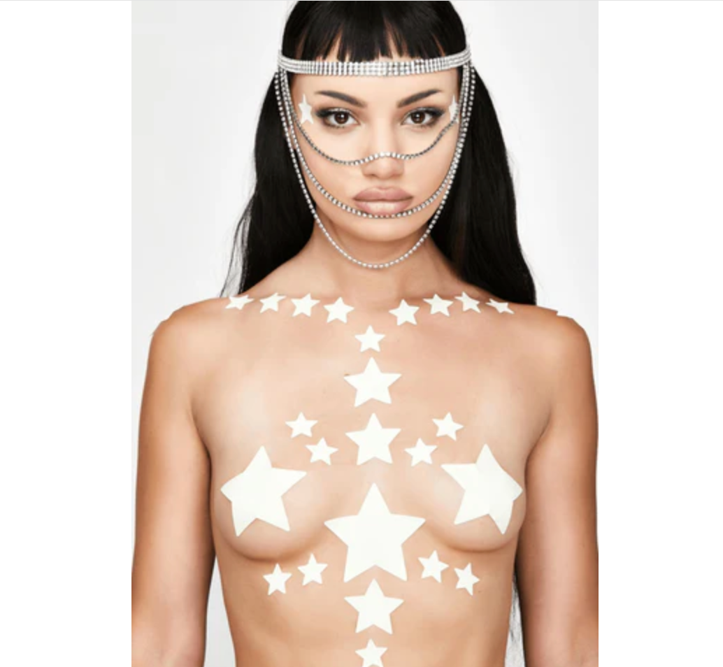 Glow In The Dark Starry Nights Nipple Sticker Crop Top