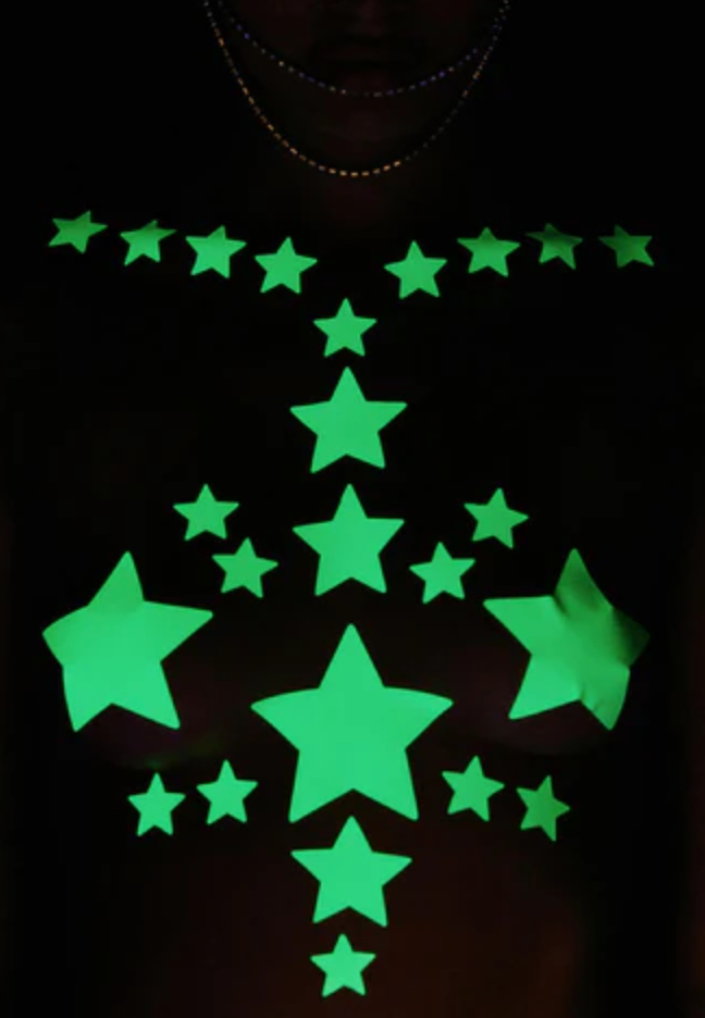 Glow In The Dark Starry Nights Nipple Sticker Crop Top