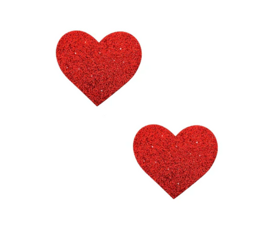 Ravish Me Red Glitter Heart Small Body Stickers 6Pz