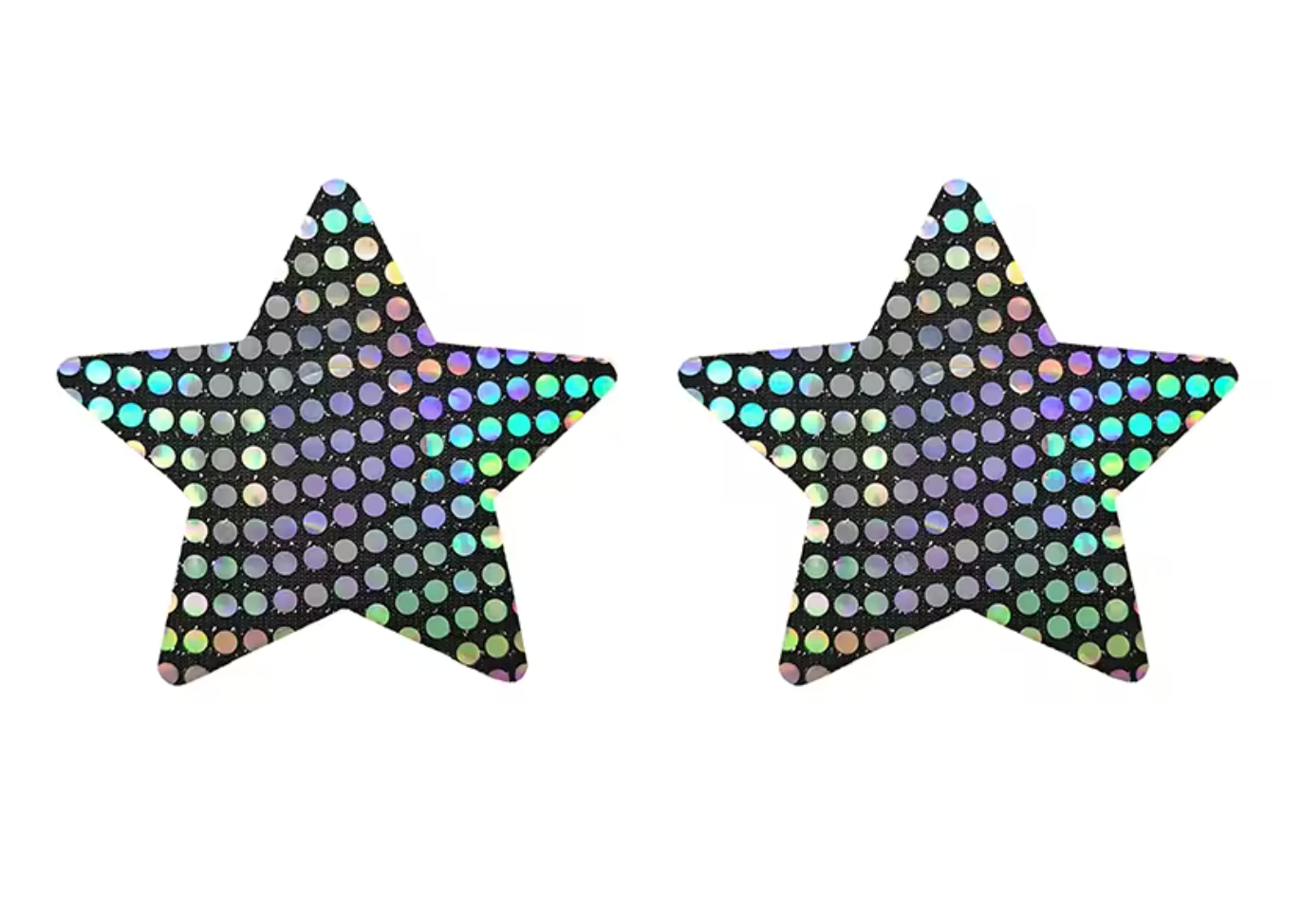 PG2O2 Disposable Adhesive Nipples Covers Black Hologram Star