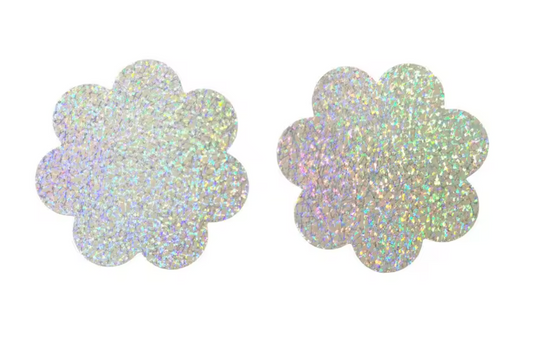 PG210 Disposable Adhesive Nipples Covers Holo Textured Flower