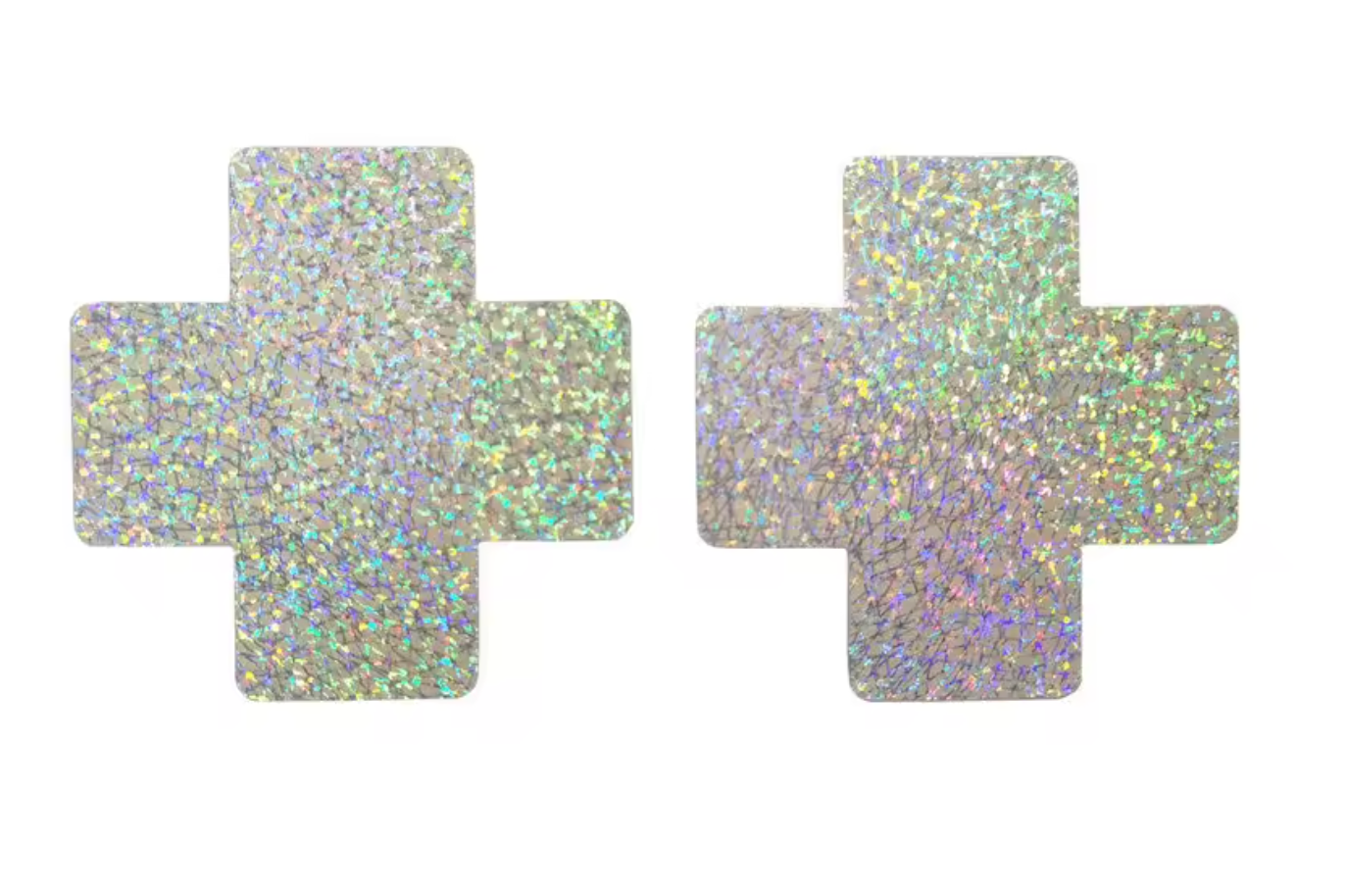 PG208 Disposable Adhesive Nipples Covers Holo Textured Cross