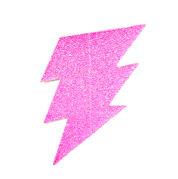 PG508 Disposable Adhesive Nipples Covers Glitter Pink Bolt