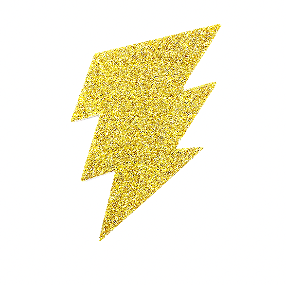 PG509 Disposable Adhesive Nipples Covers Glitter Golden Bolt