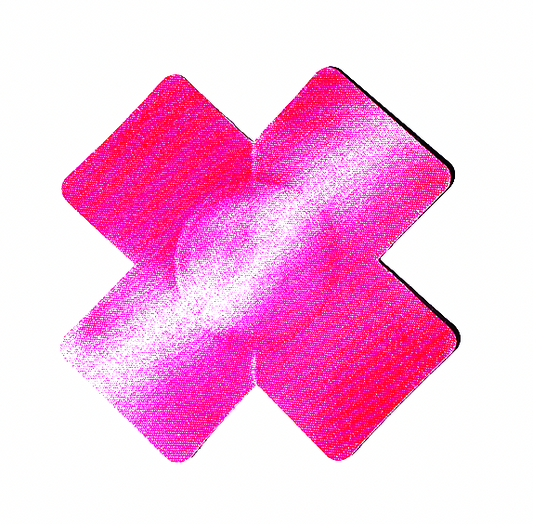 PG109 Disposable Adhesive Nipples Covers Satin pink Cross