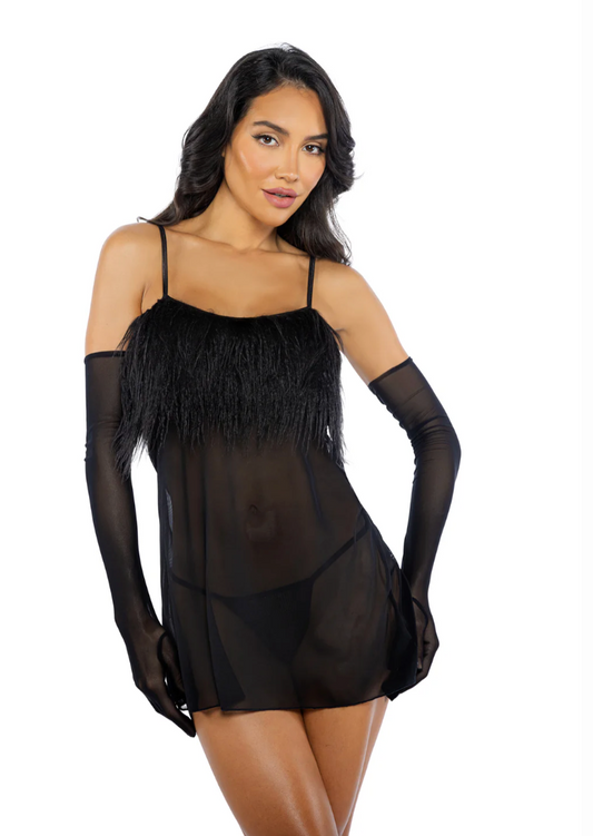 LI773 - Amelia 2-Piece Feather Babydoll