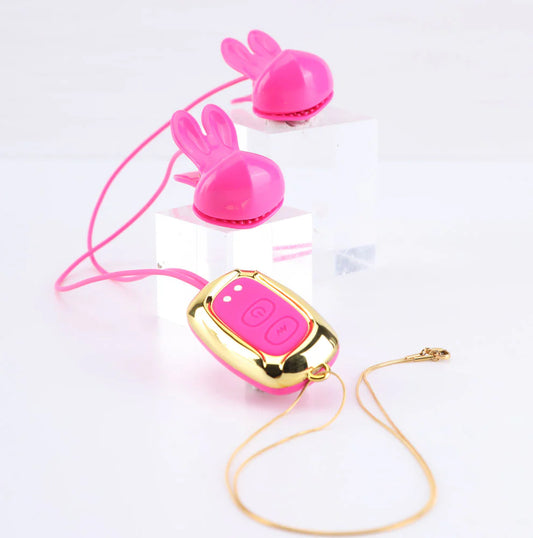 MOLLI PINK Vibelite 10-Function Vibrating Nipple Clamps + Necklace