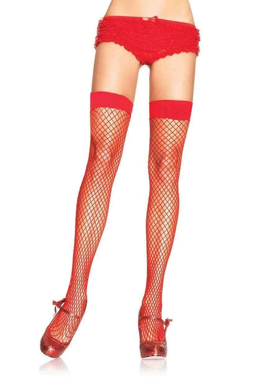 9036 Dream Net Thigh High Stockings Red