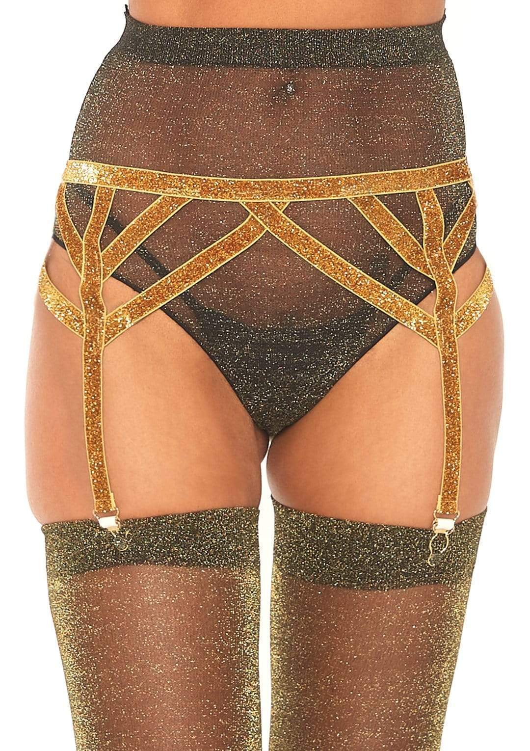 8887 Maddox Lurex Garter Belt Gold