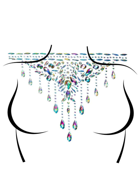 Body016 Masquerade Choker Rhinestone Stick-On Jewels Clear