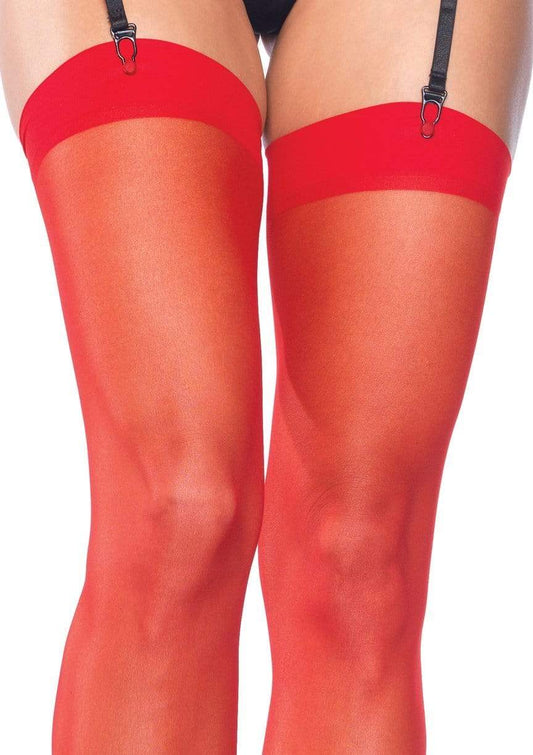 1001Q   Plus Dex Sheer Stockings Red