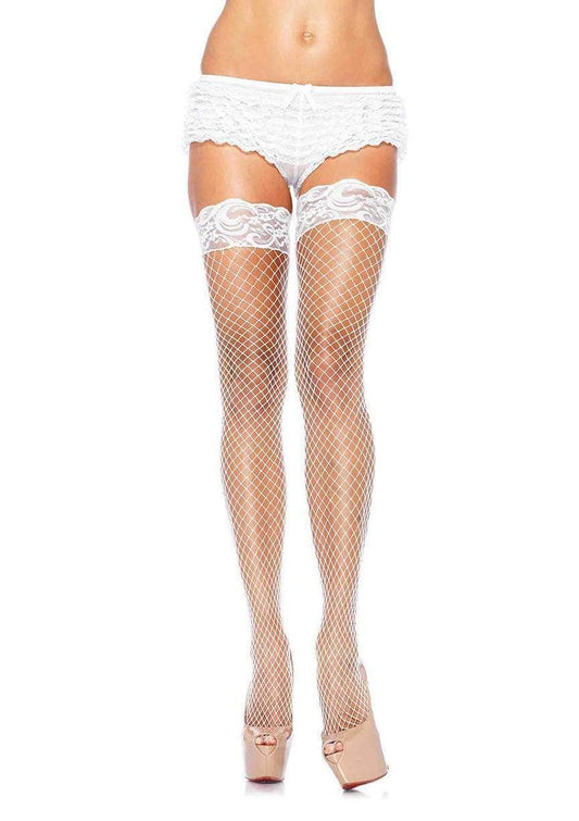 9201   Nya Net Thigh Highs White