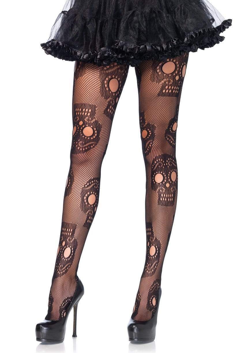 9982   Plus Sugar Skull Net Tights