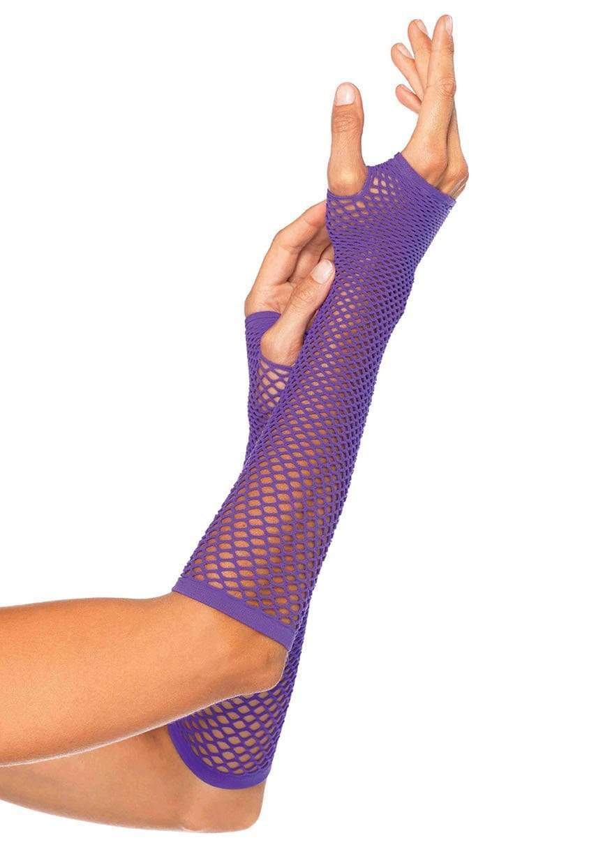 2024 Triangle Net Fingerless Arm Warmer Gloves Purple