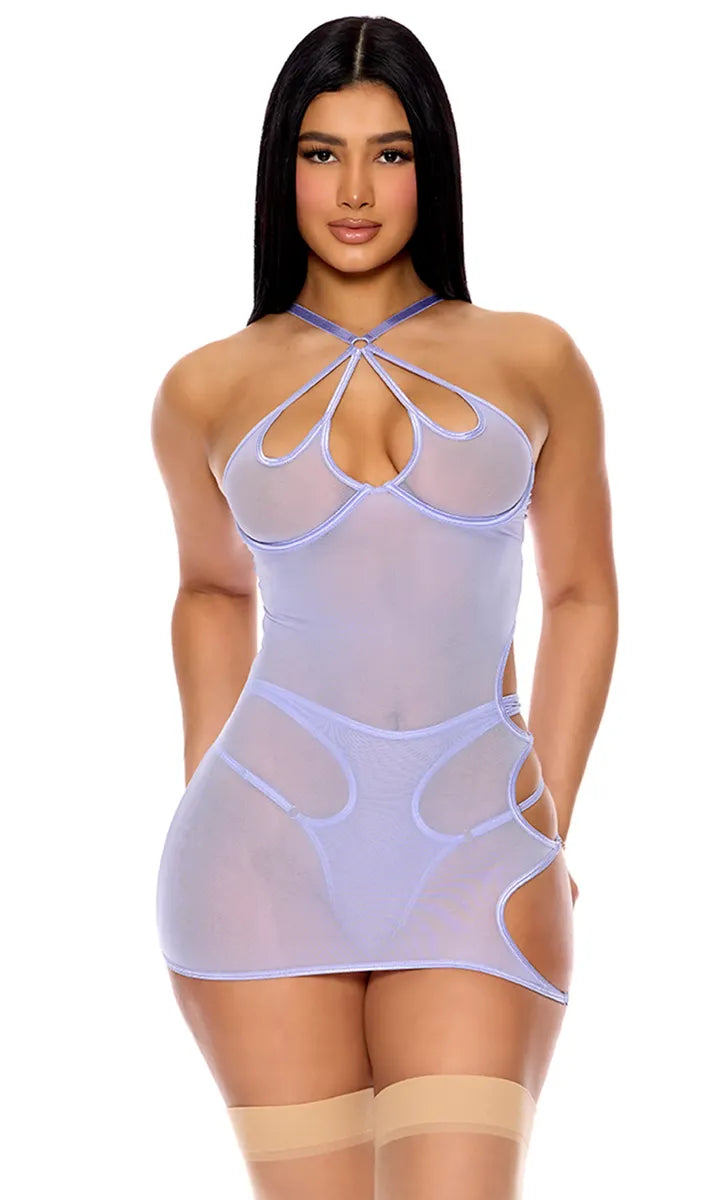 774515 Feeling Butterflies Mesh Chemise Set Lavender