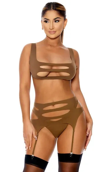 773043 Act Chill Lingerie Set BRN